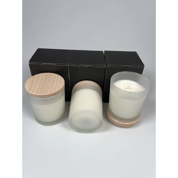 Świeca sojowa zapachowa w szkle biały szron - bawełniany knot 245 ml